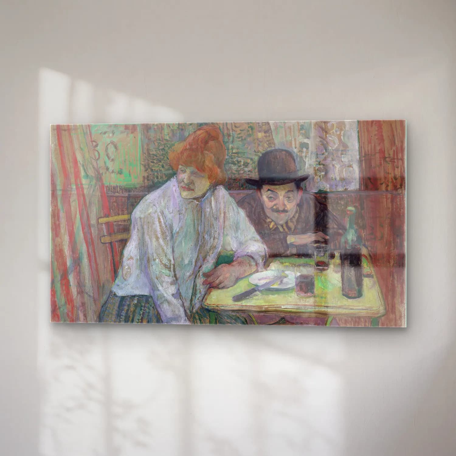 Henri de Toulouse-Lautrec – At the Café La Mie cam tablo — sağ açıdan görünüm