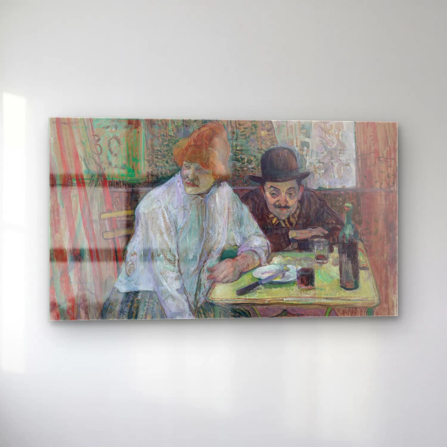 Henri de Toulouse-Lautrec – At the Café La Mie cam tablo — sol açıdan görünüm