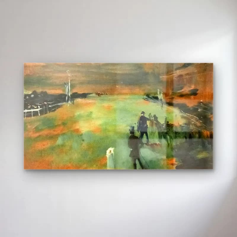Henri de Toulouse-Lautrec – Champ de courses Toulouse Lautrec cam tablo — Henri de Toulouse-Lautrec – Champ de courses Toulouse Lautrec — empresyonist savaş sahnesi