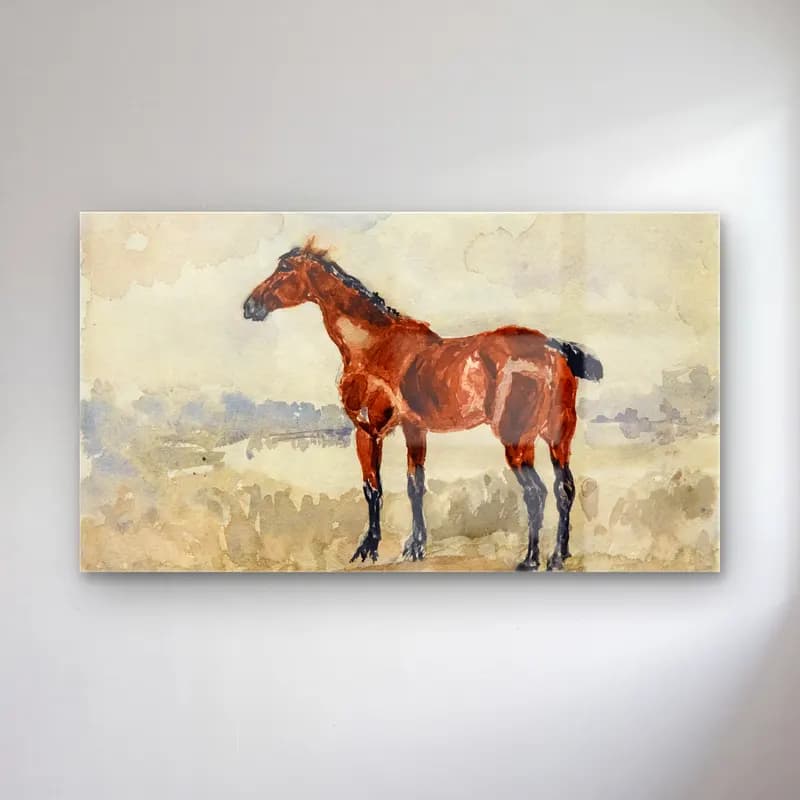 Henri de Toulouse-Lautrec – Cheval roux Henri de Toulouse Lautrec cam tablo — Henri de Toulouse-Lautrec – Cheval roux Henri de Toulouse Lautrec — suluboya at