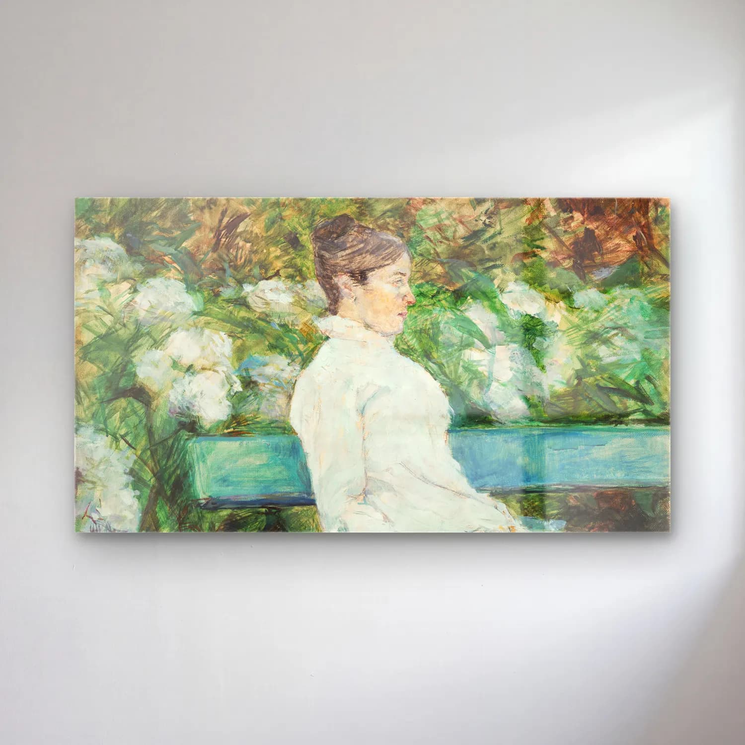 Henri de Toulouse-Lautrec – Countess Adèle de Toulouse-Lautrec in the Garden of Malromé cam tablo — Henri de Toulouse-Lautrec – Countess Adèle de Toulouse-Lautrec in the Garden of Malromé — empresyonist kadın portresi