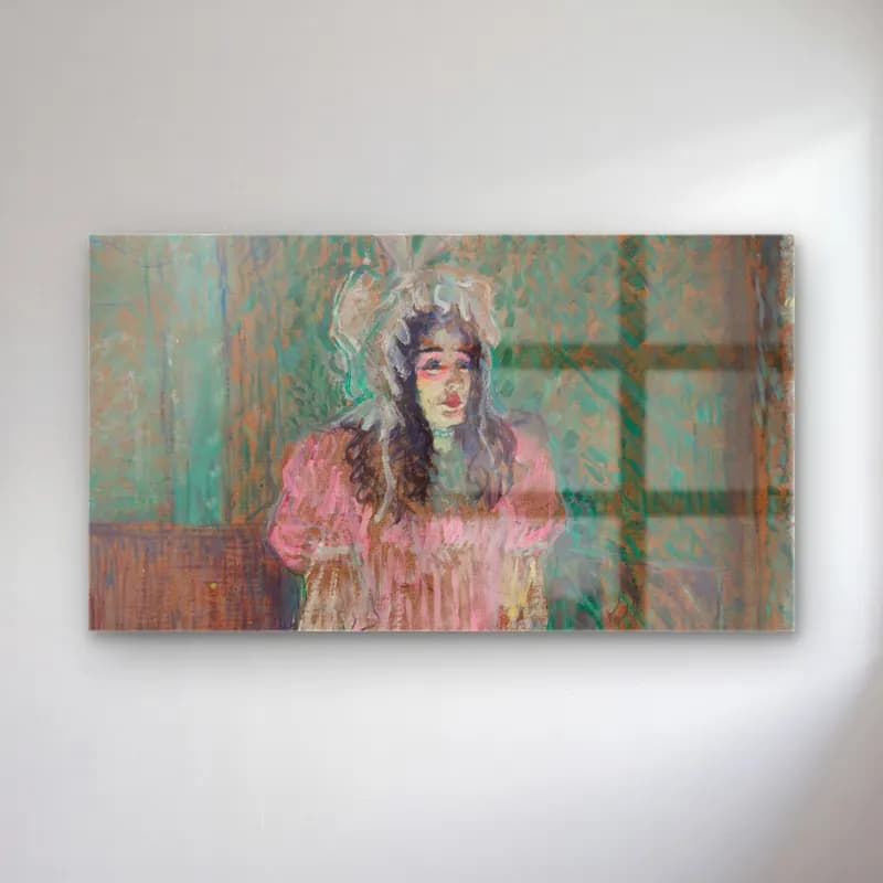 Henri de Toulouse-Lautrec – May Belfort cam tablo — Henri de Toulouse-Lautrec – May Belfort — empresyonist kadın portresi