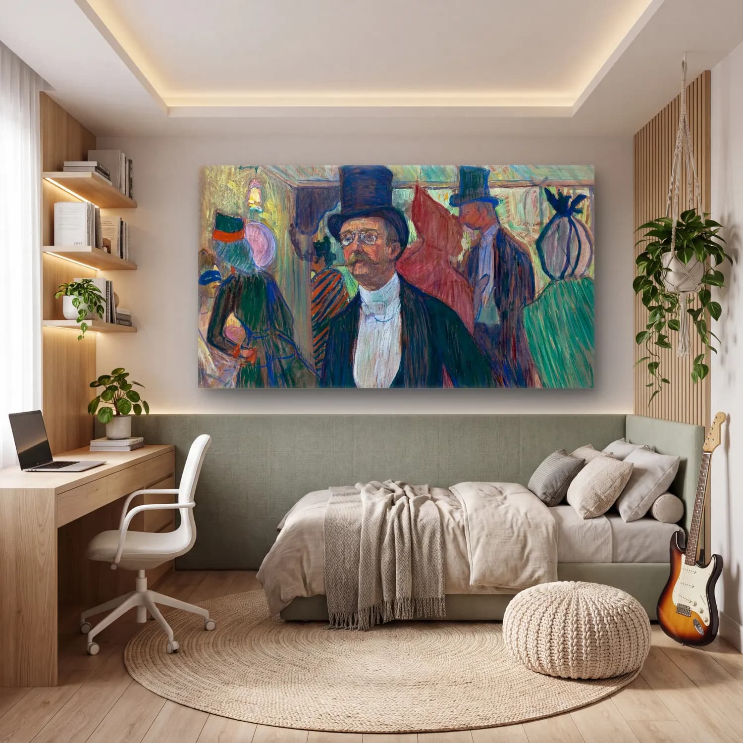 Henri de Toulouse-Lautrec – Monsieur Fourcade cam tablo — genç odasında