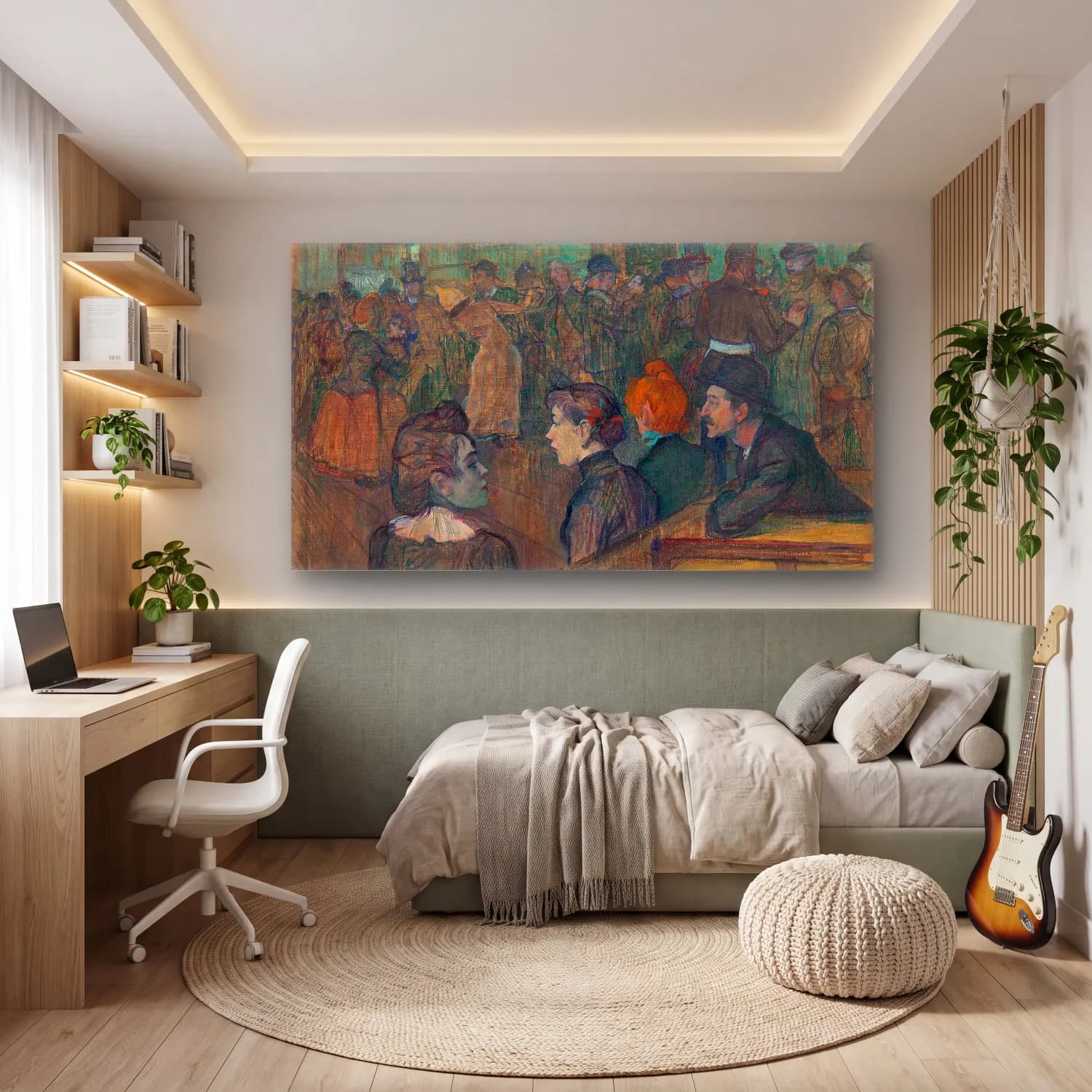 Henri de Toulouse-Lautrec – Moulin de la Galette cam tablo — genç odasında