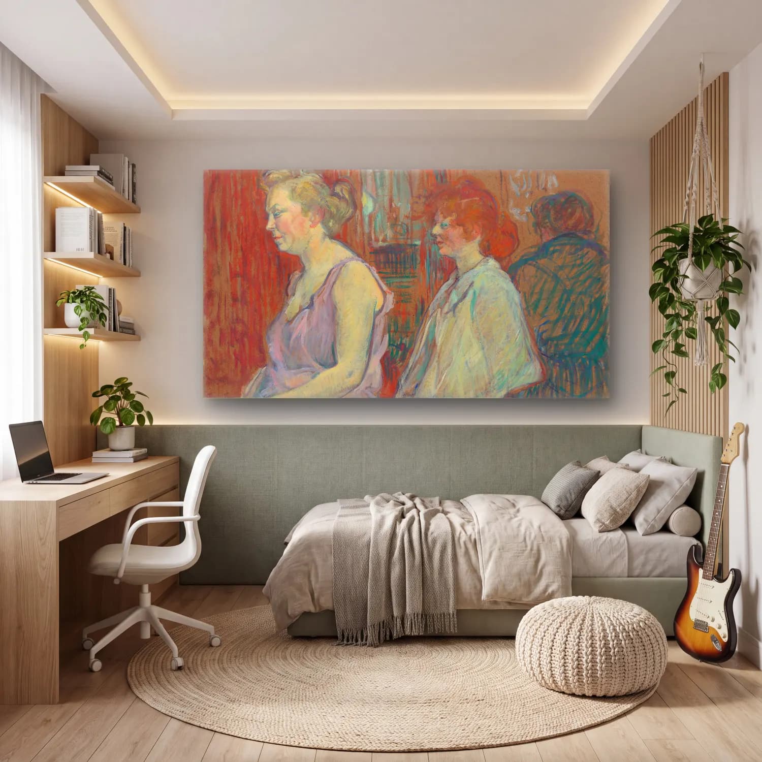 Henri de Toulouse-Lautrec – Rue des Moulins cam tablo — genç odasında