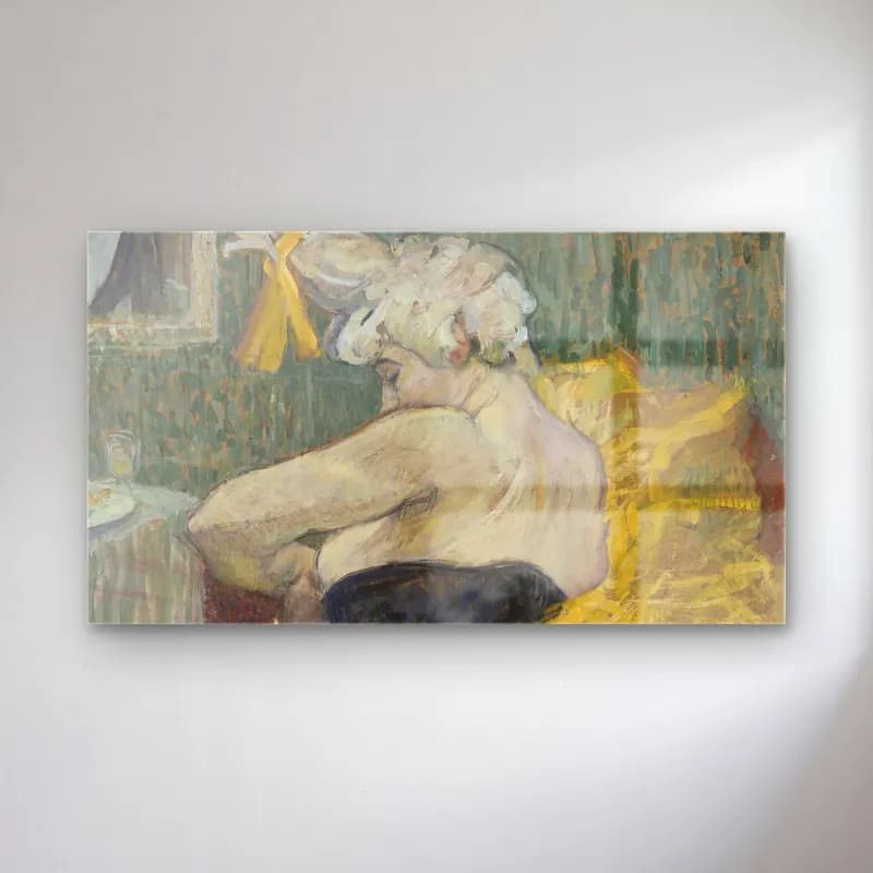 Henri de Toulouse-Lautrec – The Clown Cha-U-Kao cam tablo — Henri de Toulouse-Lautrec – The Clown Cha-U-Kao — empresyonist figür çalışması