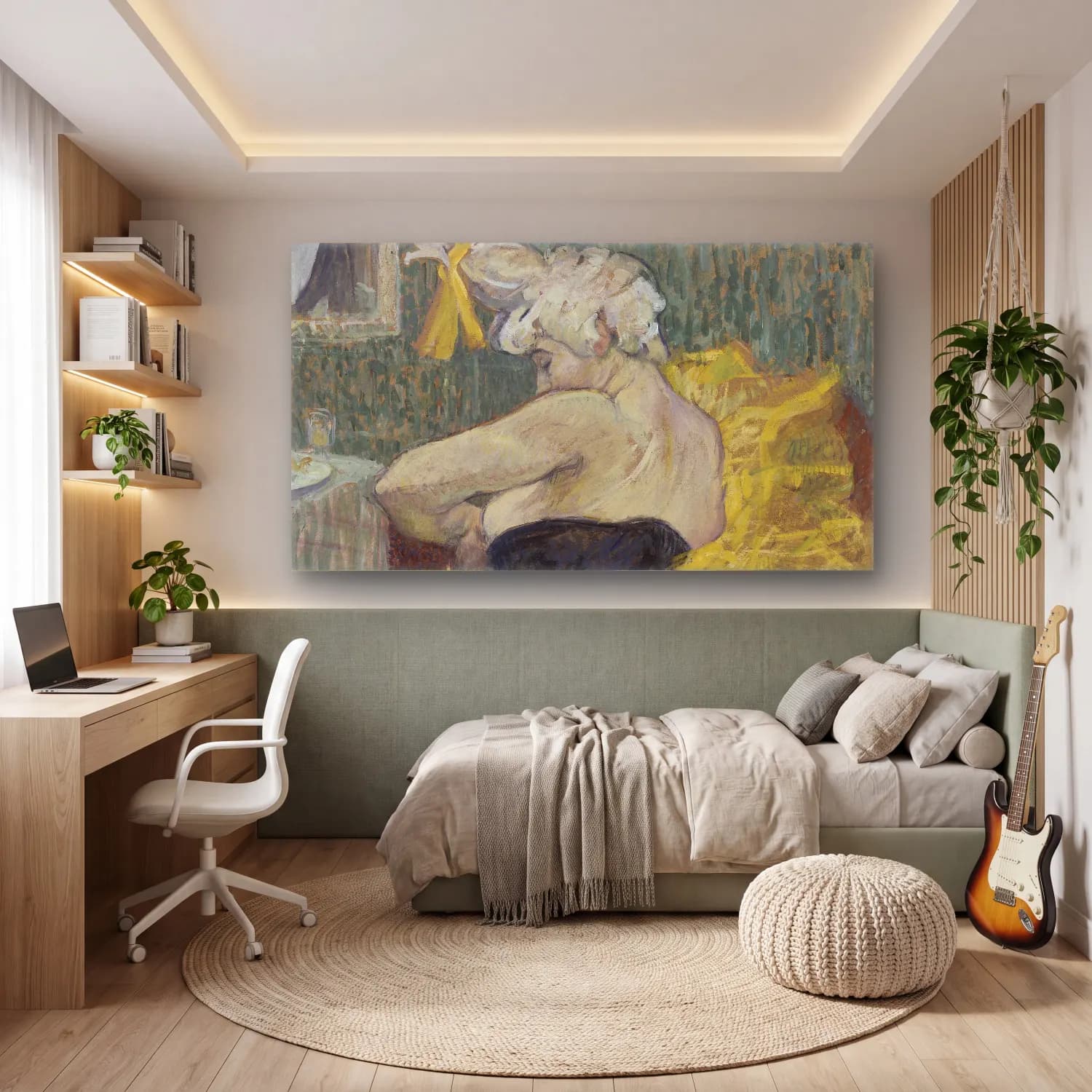 Henri de Toulouse-Lautrec – The Clown Cha-U-Kao cam tablo — genç odasında