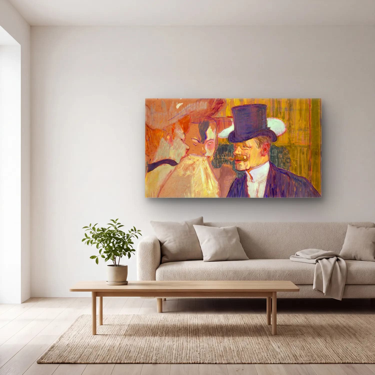 Henri de Toulouse-Lautrec – The Englishman at the Moulin Rouge cam tablo — açık renk salonda