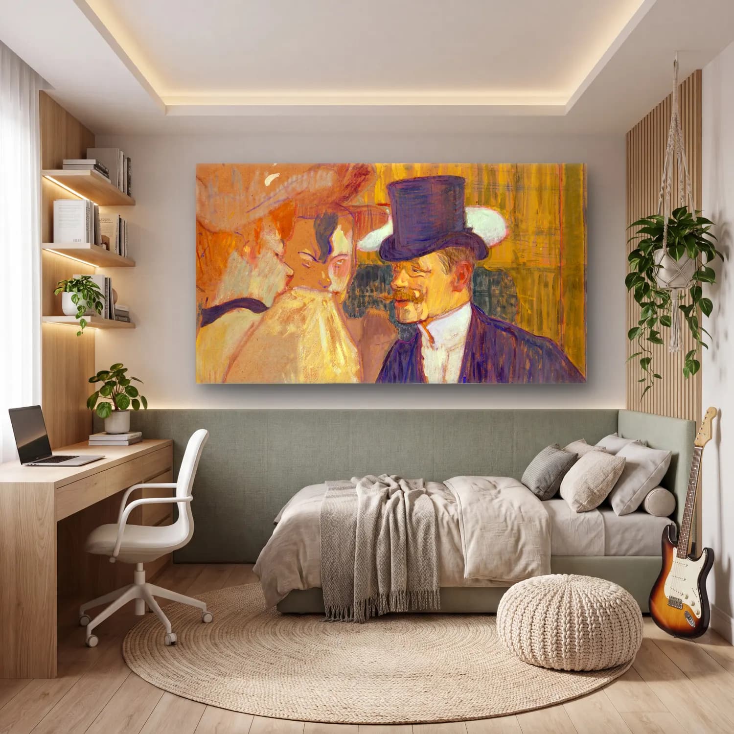 Henri de Toulouse-Lautrec – The Englishman at the Moulin Rouge cam tablo — genç odasında