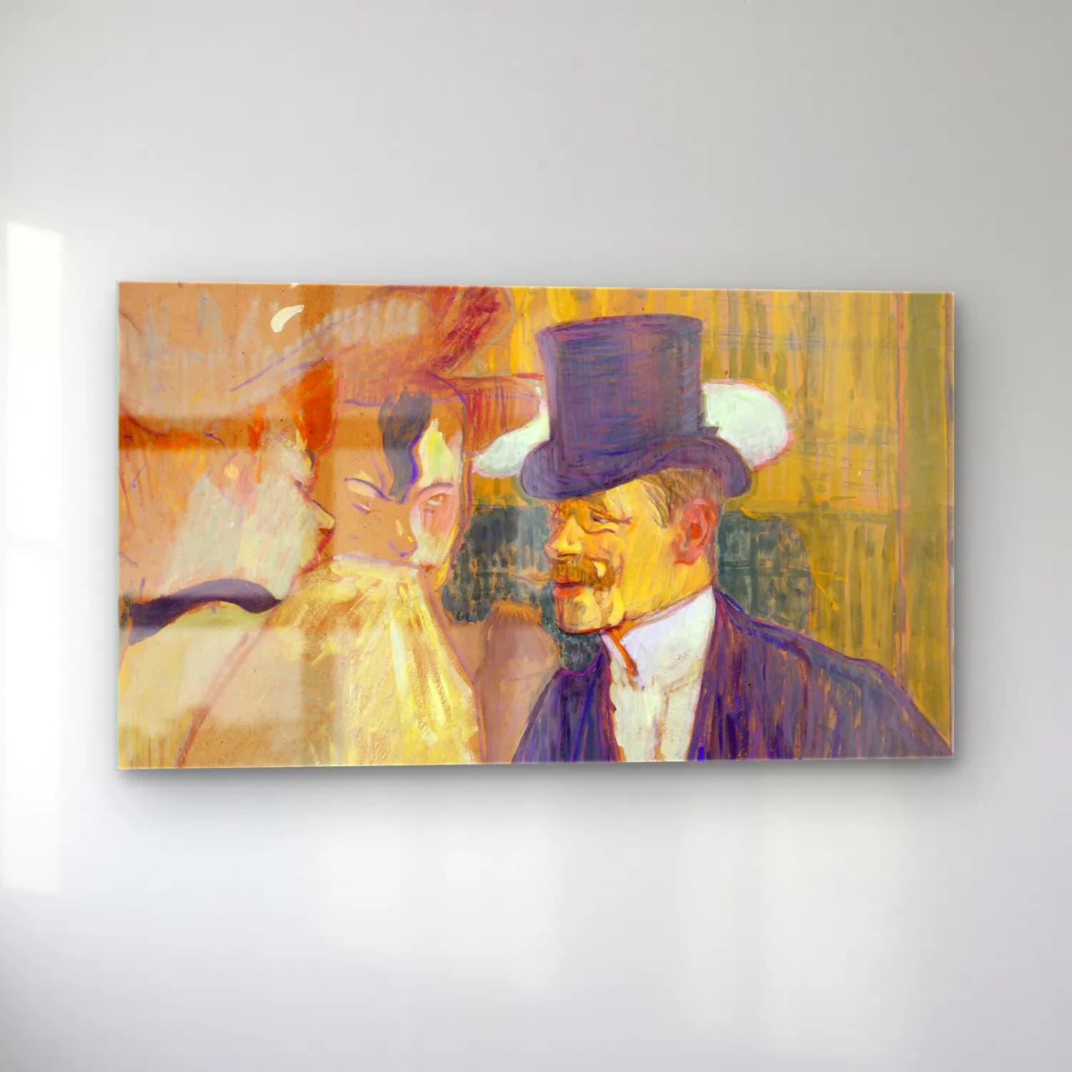 Henri de Toulouse-Lautrec – The Englishman at the Moulin Rouge cam tablo — sol açıdan görünüm