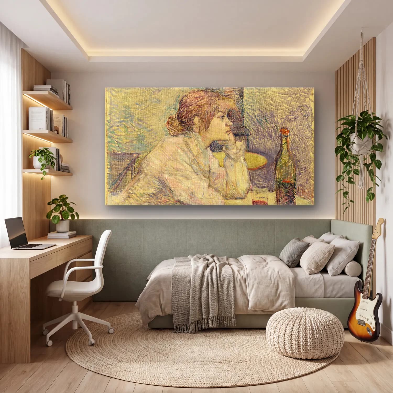 Henri de Toulouse-Lautrec – The Hangover (Suzanne Valadon) cam tablo — genç odasında
