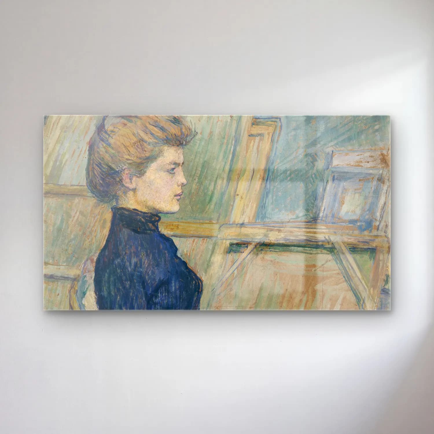 Henri de Toulouse-Lautrec – Young Girl in the Studio (Hélène Vary) cam tablo — Henri de Toulouse-Lautrec – Young Girl in the Studio (Hélène Vary) — empresyonist kadın portresi