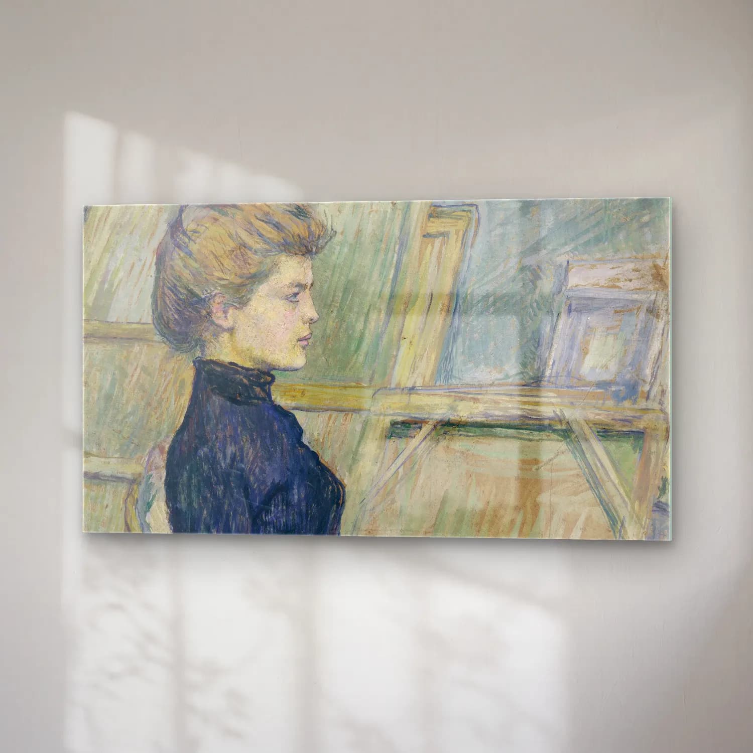 Henri de Toulouse-Lautrec – Young Girl in the Studio (Hélène Vary) cam tablo — sağ açıdan görünüm