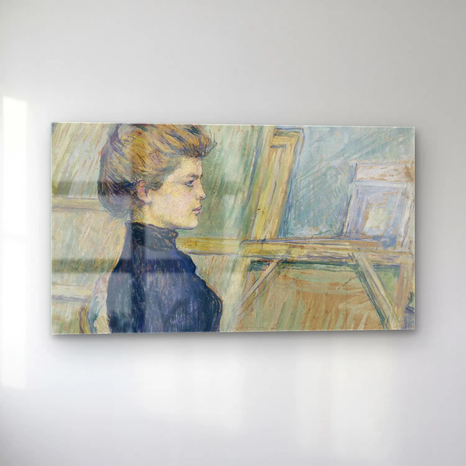 Henri de Toulouse-Lautrec – Young Girl in the Studio (Hélène Vary) cam tablo — sol açıdan görünüm