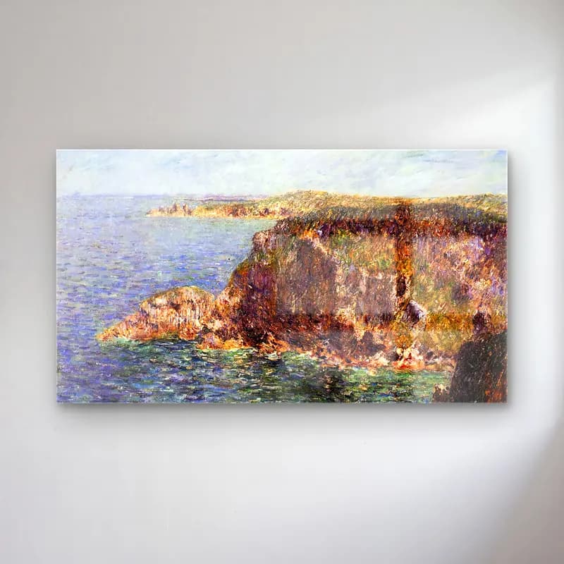 Gustave Loiseau – Cape Fréhel and La Teignouse Cliffs cam tablo — Gustave Loiseau – Cape Fréhel and La Teignouse Cliffs — empresyonist i̇talyan sahili