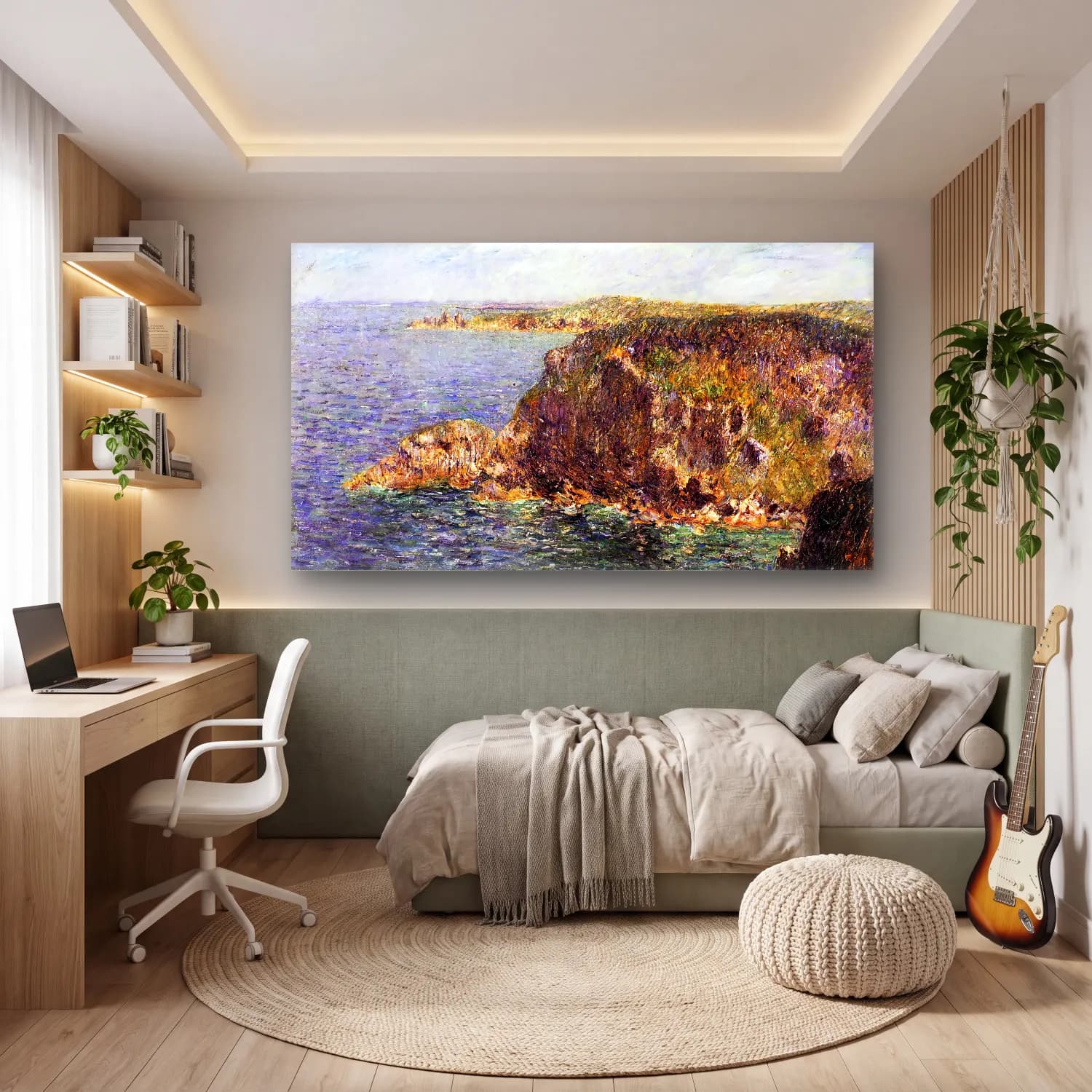 Gustave Loiseau – Cape Fréhel and La Teignouse Cliffs cam tablo — genç odasında