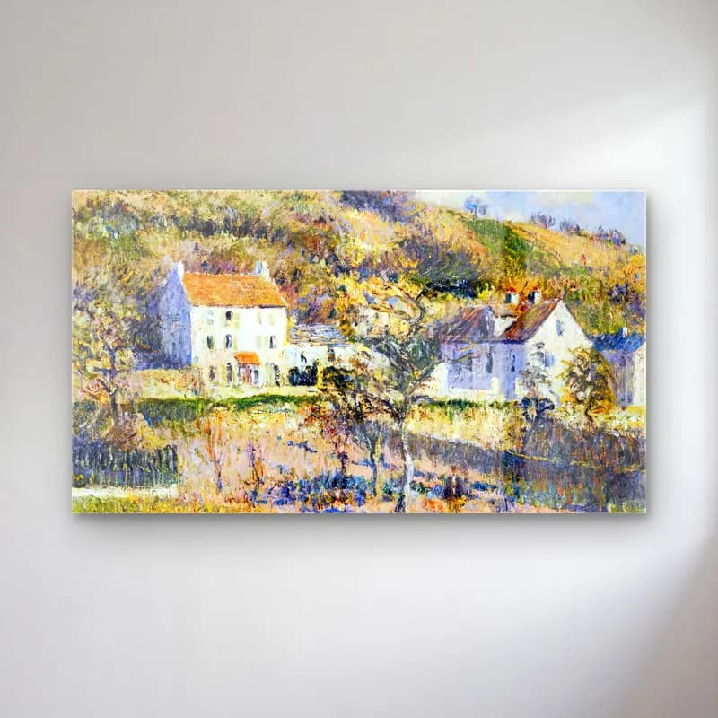 Gustave Loiseau – The Hamlet of Chaponval cam tablo — Gustave Loiseau – The Hamlet of Chaponval — empresyonist kır evi