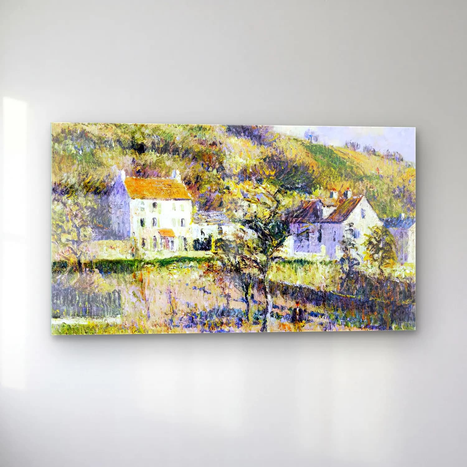 Gustave Loiseau – The Hamlet of Chaponval cam tablo — sol açıdan görünüm