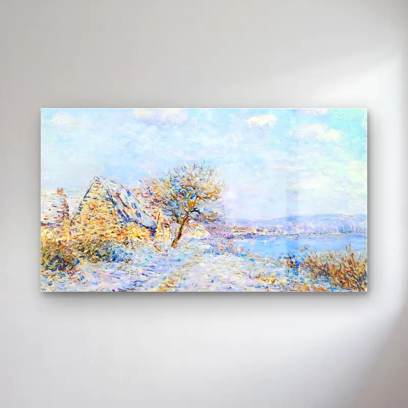 Gustave Loiseau – Tournedos-sur-Seine, Snow, Frost, Sun cam tablo — Gustave Loiseau – Tournedos-sur-Seine, Snow, Frost, Sun — empresyonist karlı kış manzarası