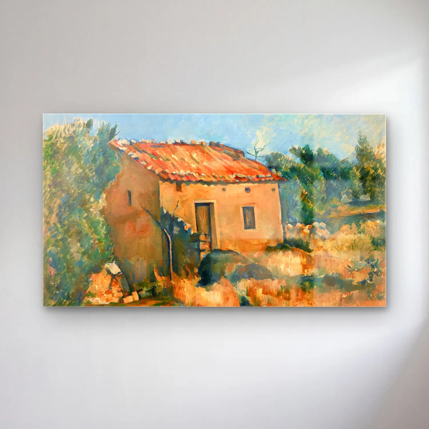Paul Cézanne – Abandoned House near Aix-en-Provence cam tablo — Paul Cézanne – Abandoned House near Aix-en-Provence — yağlı boya kır evi