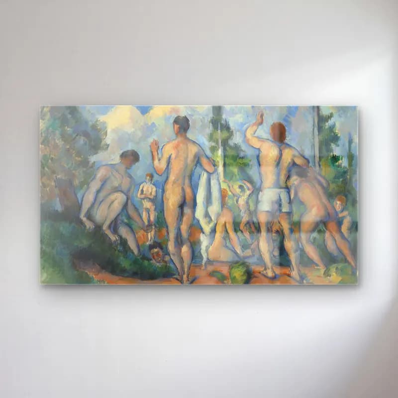 Paul Cézanne – Bathers – Yeşil Tonlar cam tablo — Paul Cézanne – Bathers – Yeşil Tonlar — empresyonist dansçılar