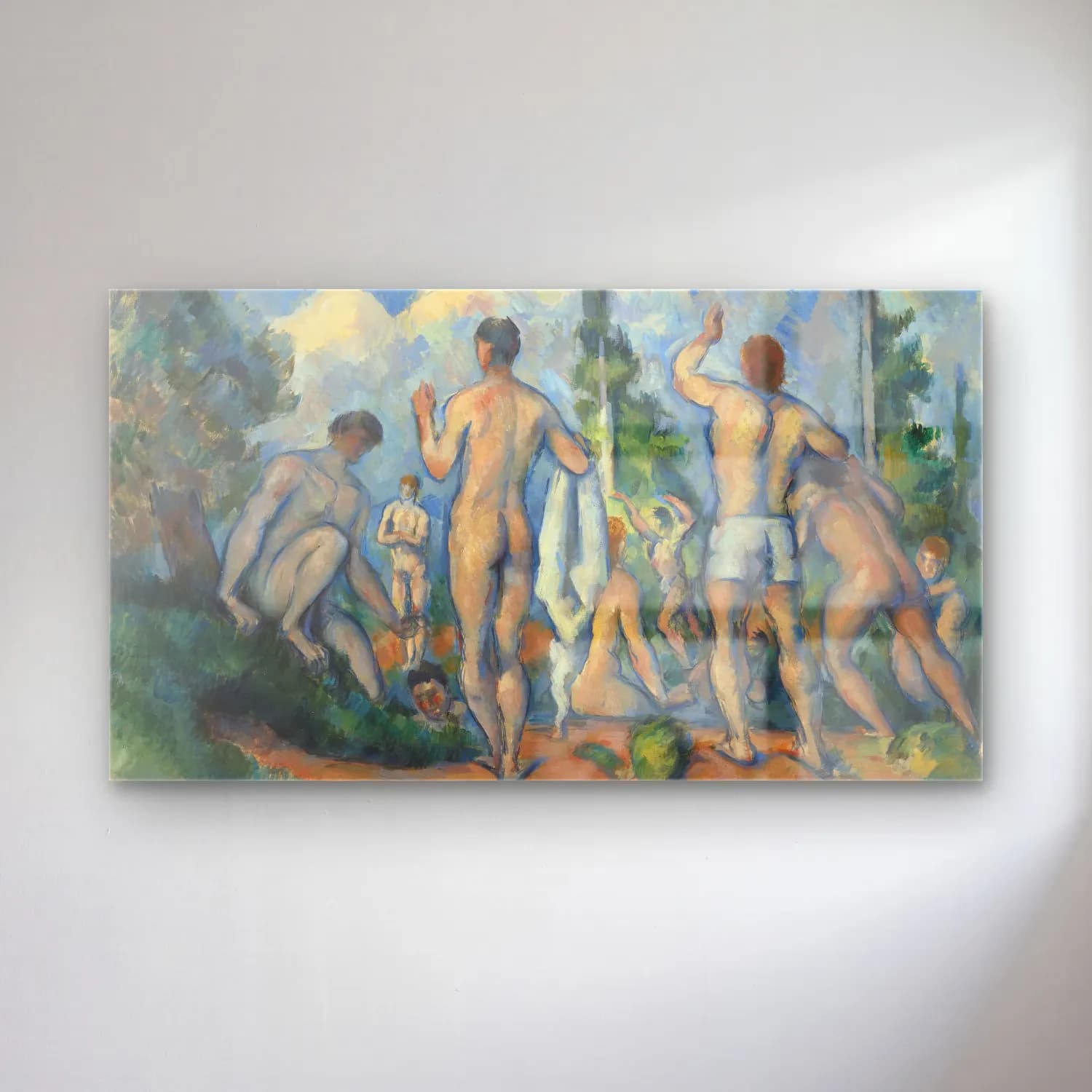Paul Cézanne – Bathers – Yeşil Tonlar cam tablo — Paul Cézanne – Bathers – Yeşil Tonlar — empresyonist dansçılar