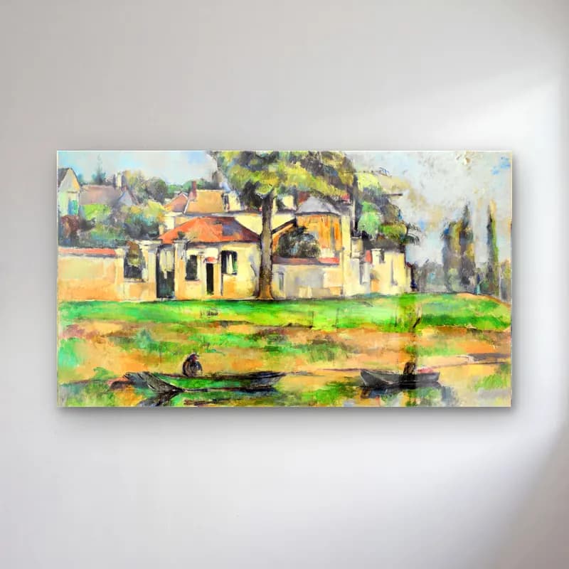 Paul Cézanne – Cezanne - Banks of the Marne cam tablo — Paul Cézanne – Cezanne - Banks of the Marne — empresyonist venedik kanalları