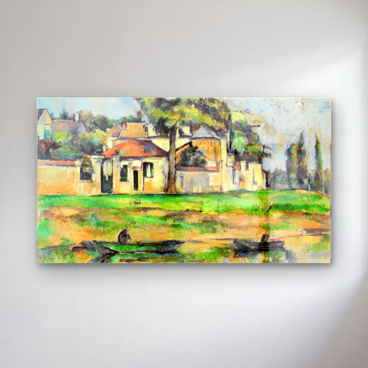 Paul Cézanne – Cezanne - Banks of the Marne cam tablo — Paul Cézanne – Cezanne - Banks of the Marne — empresyonist venedik kanalları