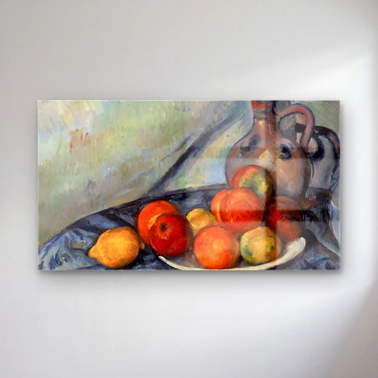 Paul Cézanne – Cezanne - Fruit and a Jug on a Table cam tablo — Paul Cézanne – Cezanne - Fruit and a Jug on a Table — empresyonist meyveli natürmort