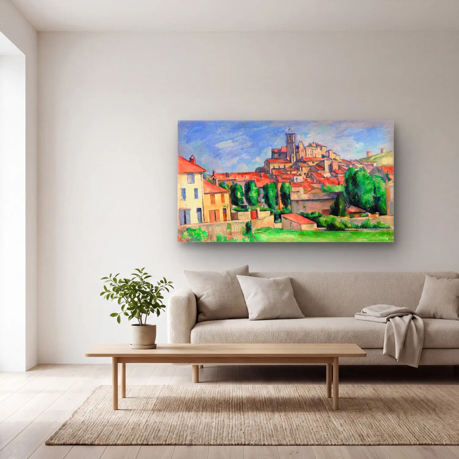Paul Cézanne – Gardanne cam tablo — açık renk salonda