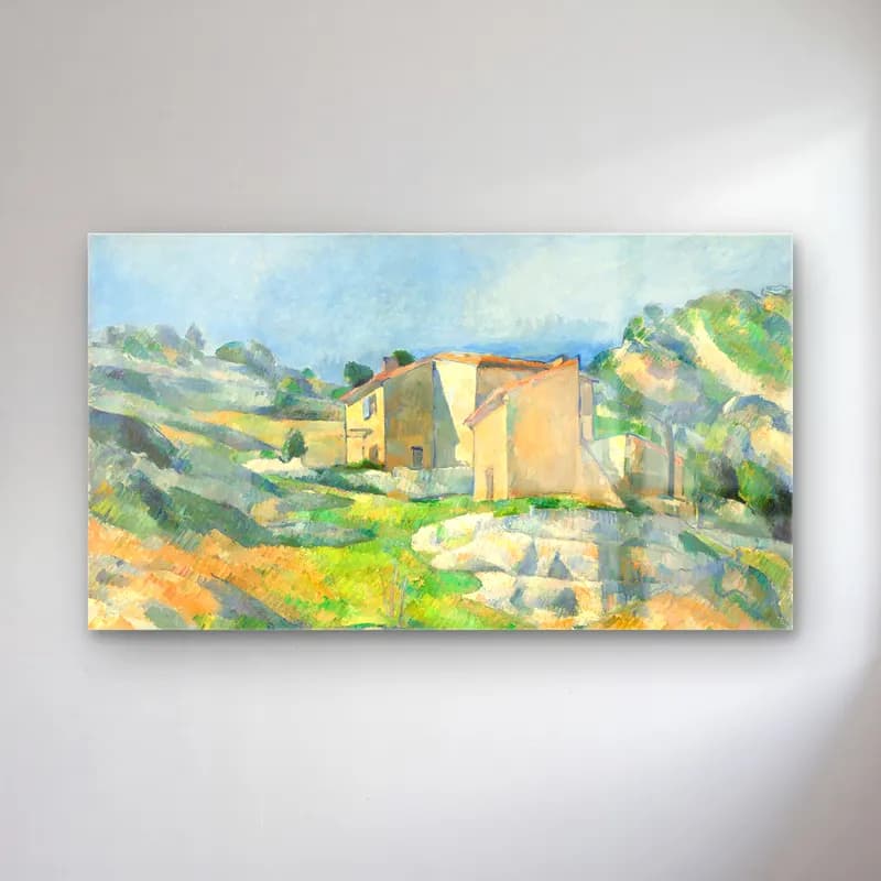 Paul Cézanne – Houses in Provence cam tablo — Paul Cézanne – Houses in Provence — empresyonist kır evi
