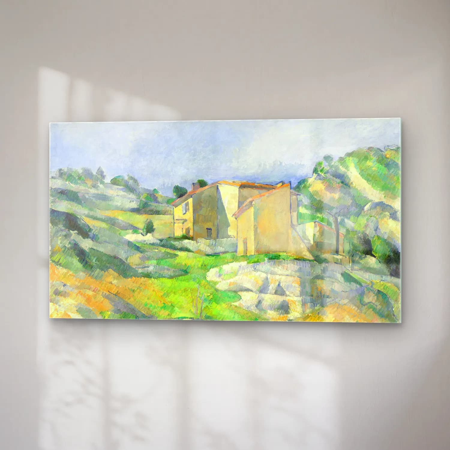 Paul Cézanne – Houses in Provence cam tablo — sağ açıdan görünüm