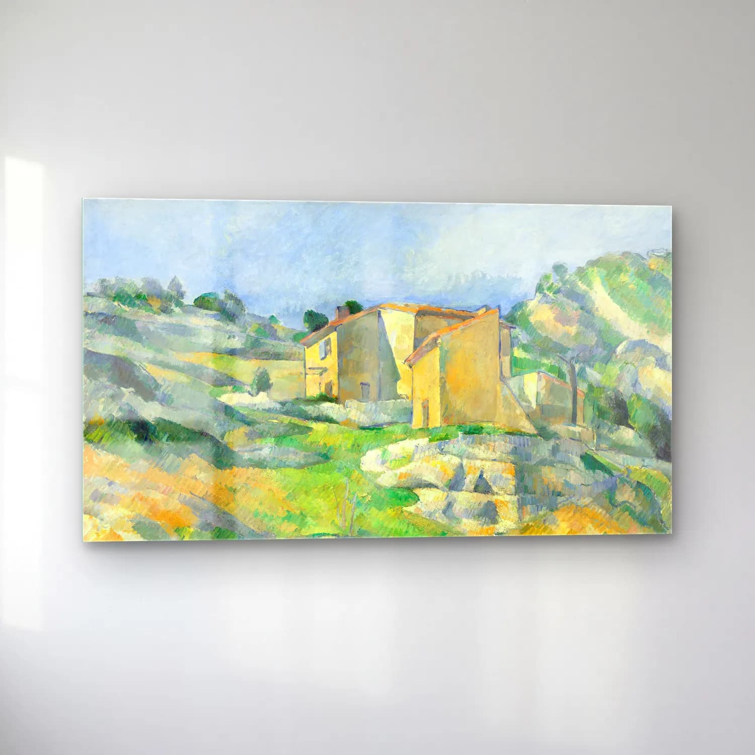 Paul Cézanne – Houses in Provence cam tablo — sol açıdan görünüm