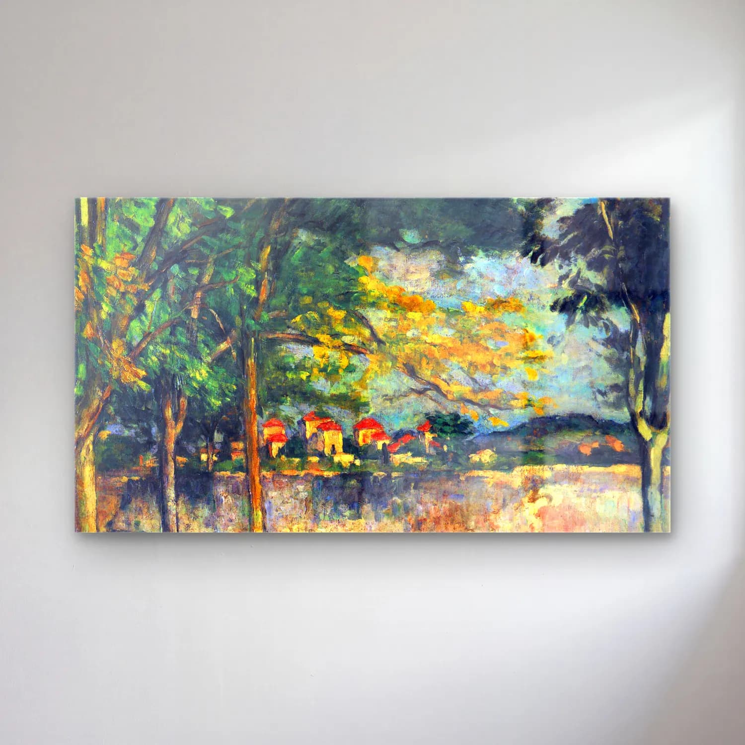 Paul Cézanne – Into Street cam tablo — Paul Cézanne – Into Street — empresyonist köy sokağı