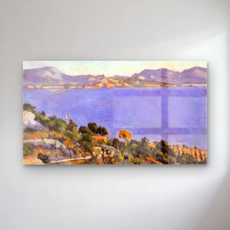 Paul Cézanne – L Estaque vue du golfe de Marseille cam tablo — Paul Cézanne – L Estaque vue du golfe de Marseille — empresyonist i̇talyan sahili