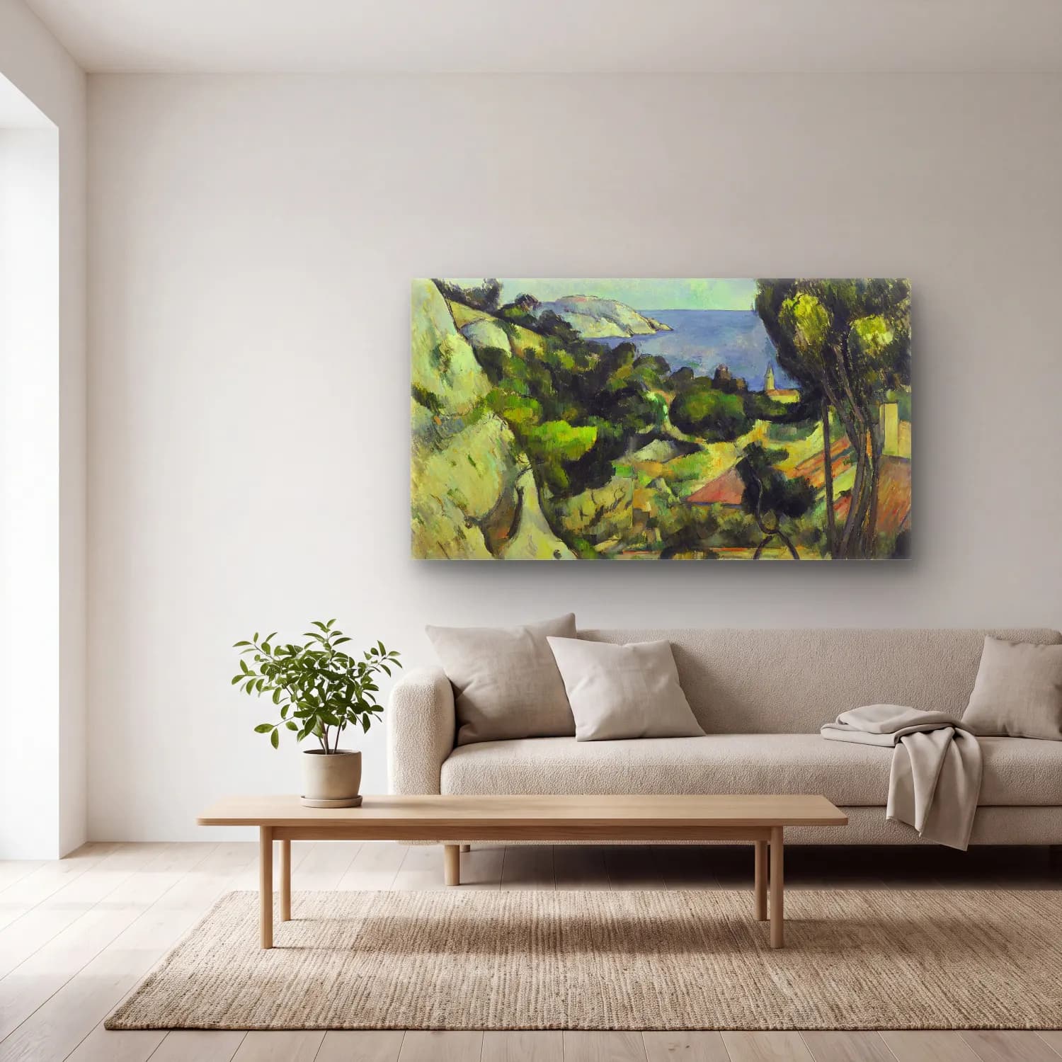 Paul Cézanne – L Estaque cam tablo — açık renk salonda