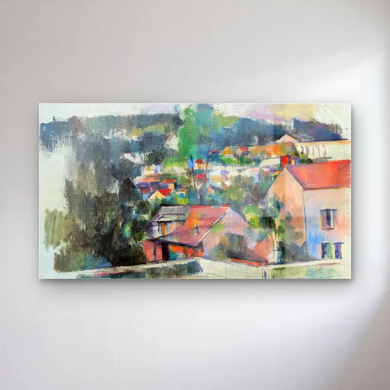 Paul Cézanne – Landscape cam tablo — Paul Cézanne – Landscape — empresyonist köy sokağı