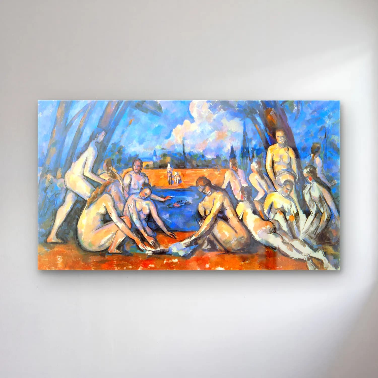 Paul Cézanne – Large Bathers cam tablo — Paul Cézanne – Large Bathers — empresyonist sahilde i̇nsanlar