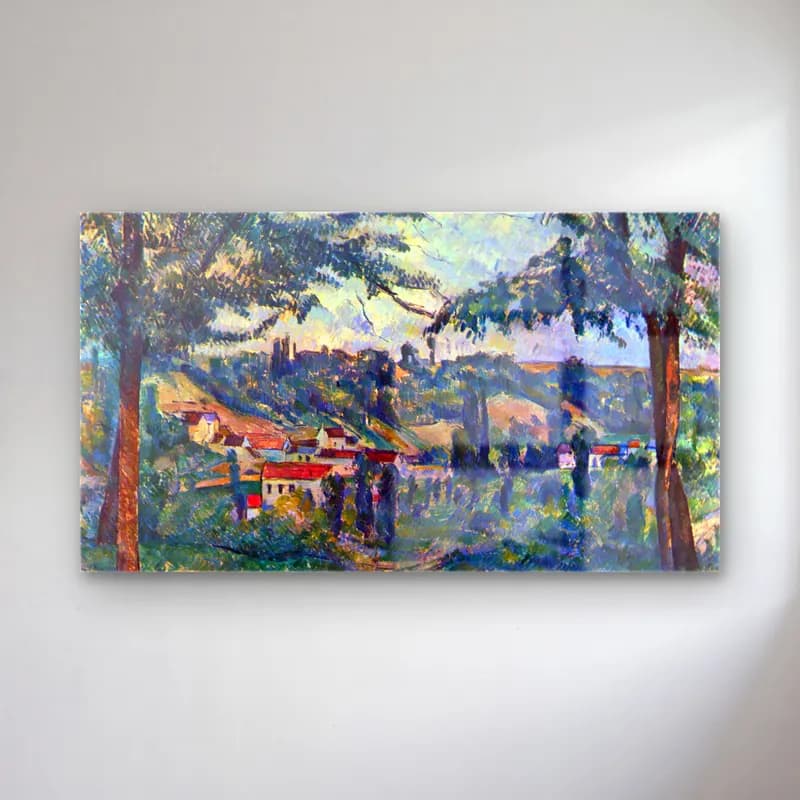 Paul Cézanne – Le Chateau Noir cam tablo — Paul Cézanne – Le Chateau Noir — empresyonist yeşil tepeler