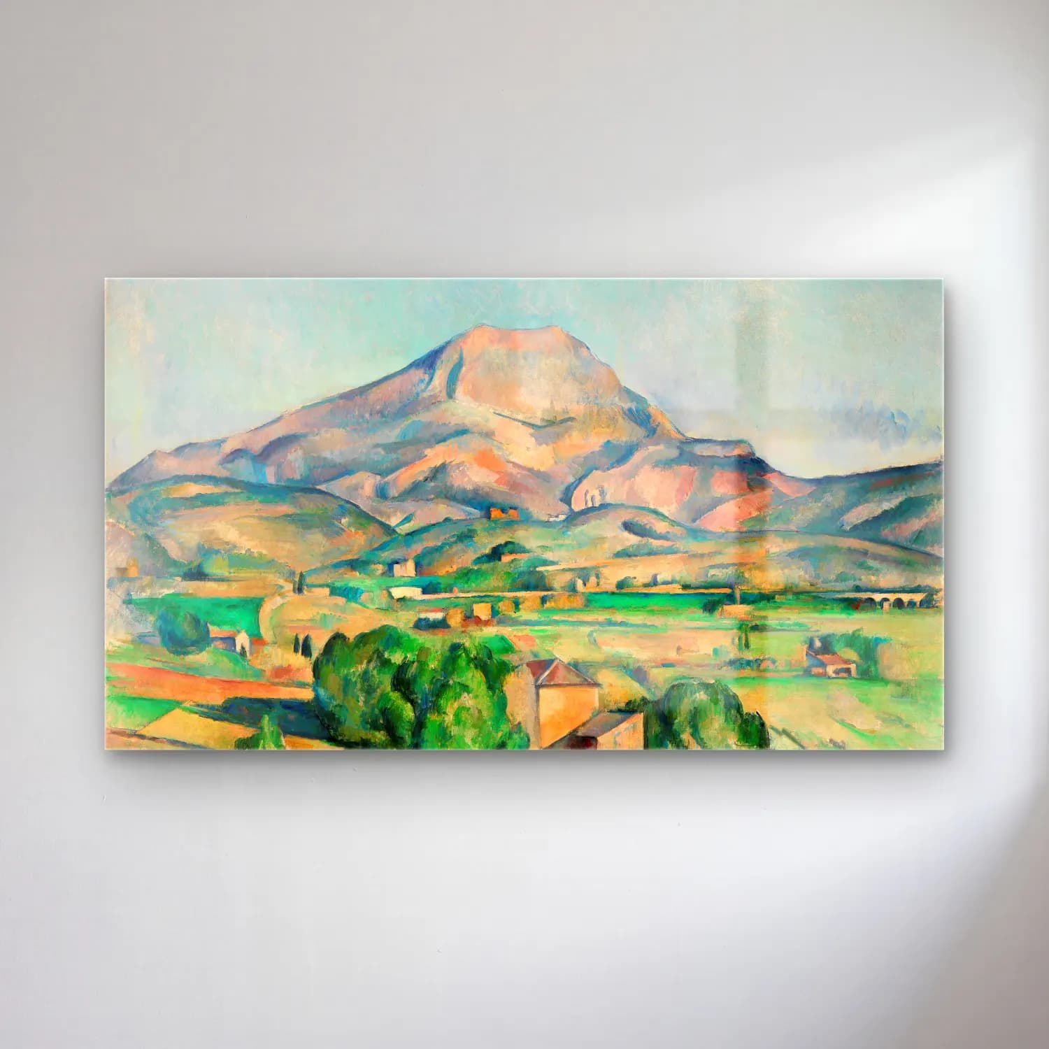 Paul Cézanne – Mont Sainte-Victoire cam tablo — Paul Cézanne – Mont Sainte-Victoire — empresyonist dağ manzarası