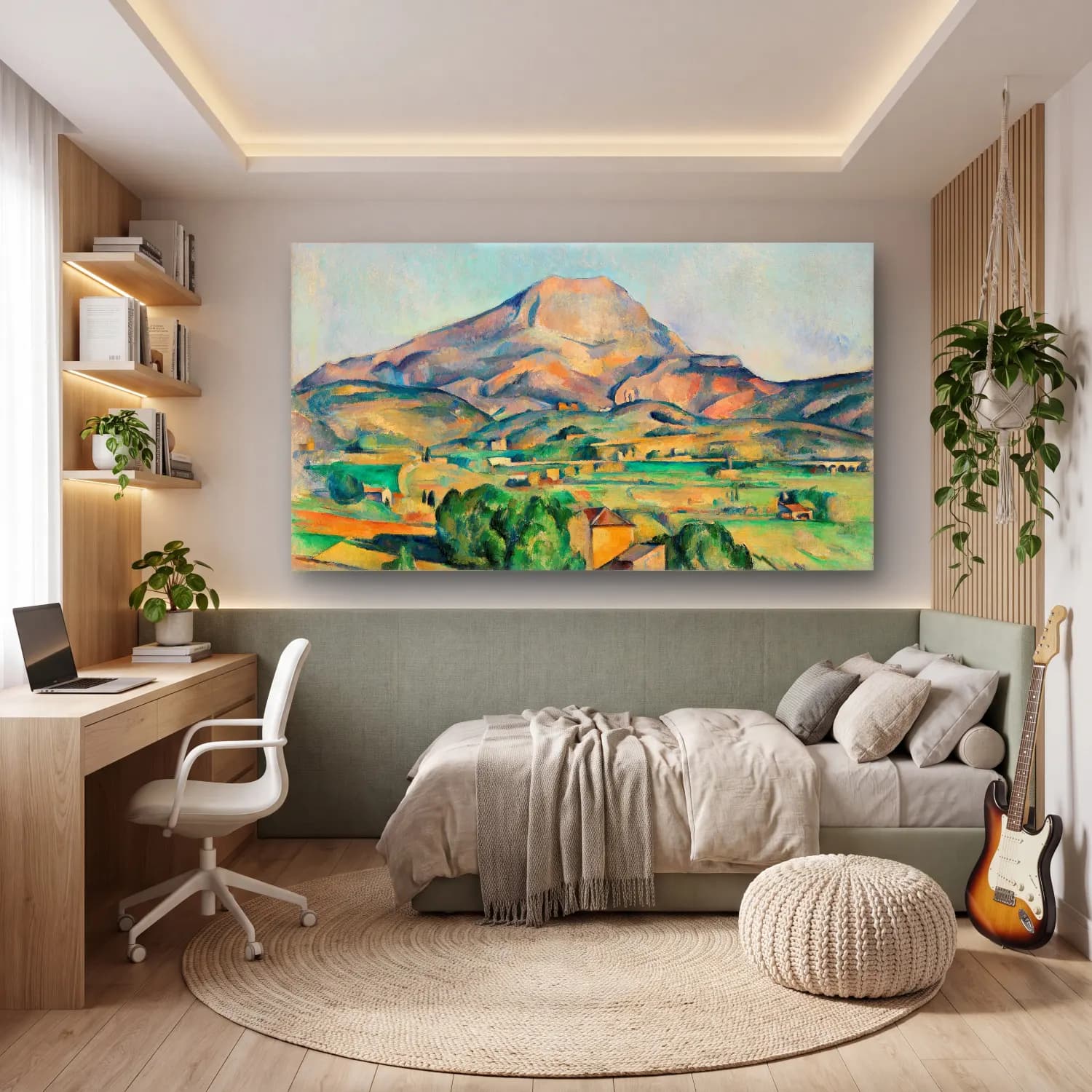 Paul Cézanne – Mont Sainte-Victoire cam tablo — genç odasında