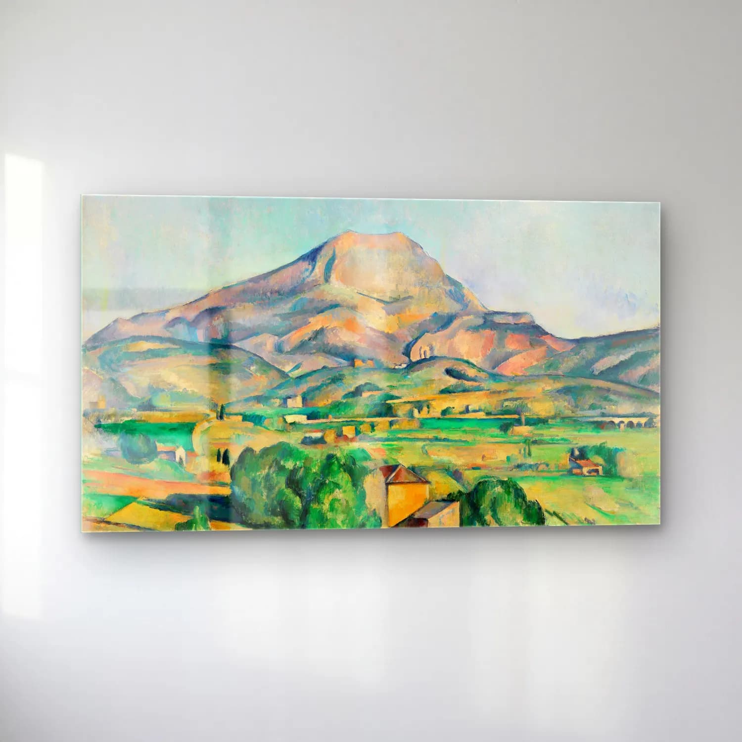 Paul Cézanne – Mont Sainte-Victoire cam tablo — sol açıdan görünüm
