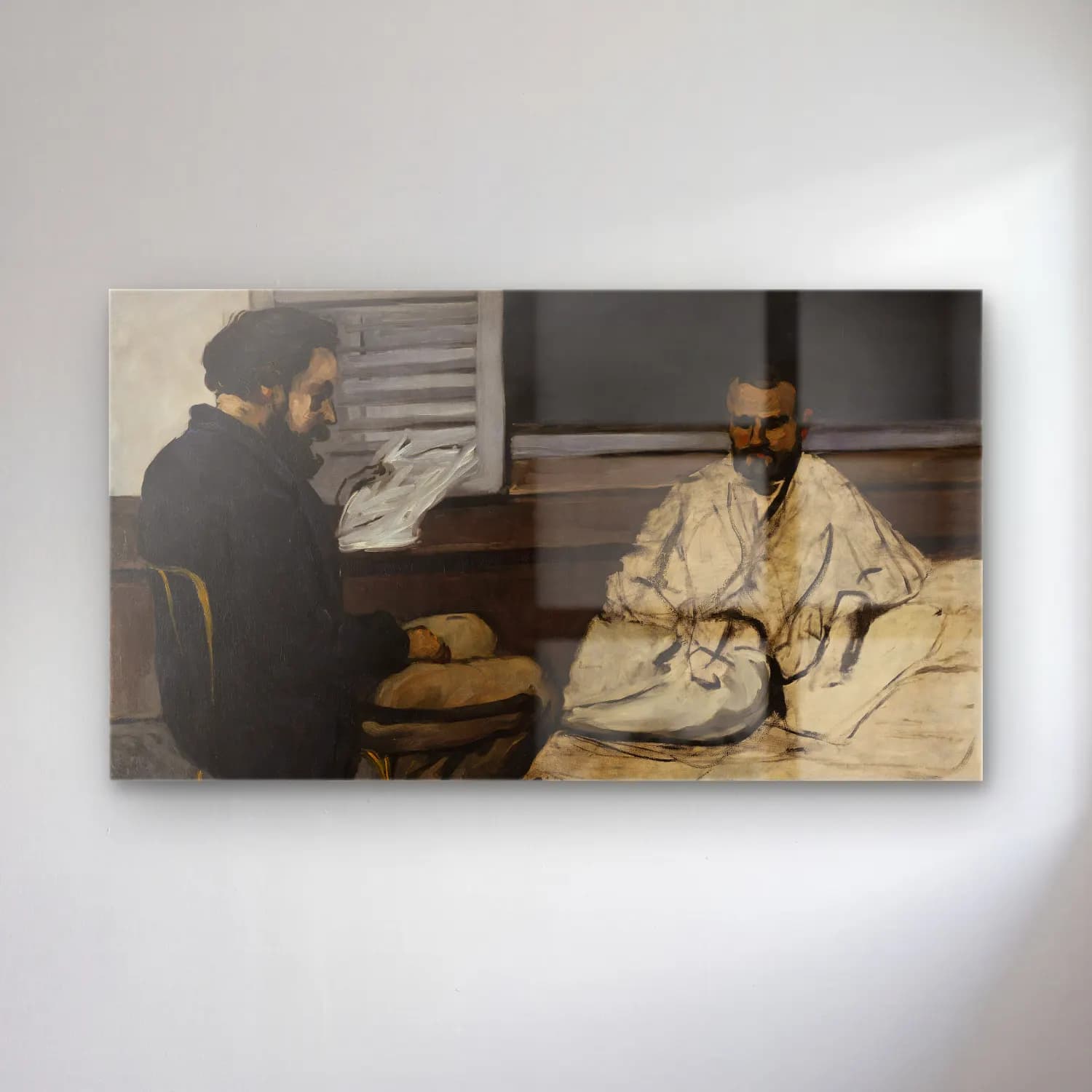Paul Cézanne – Paul Alexis Reading a Manuscript to Zola cam tablo — Paul Cézanne – Paul Alexis Reading a Manuscript to Zola — empresyonist erkek portresi