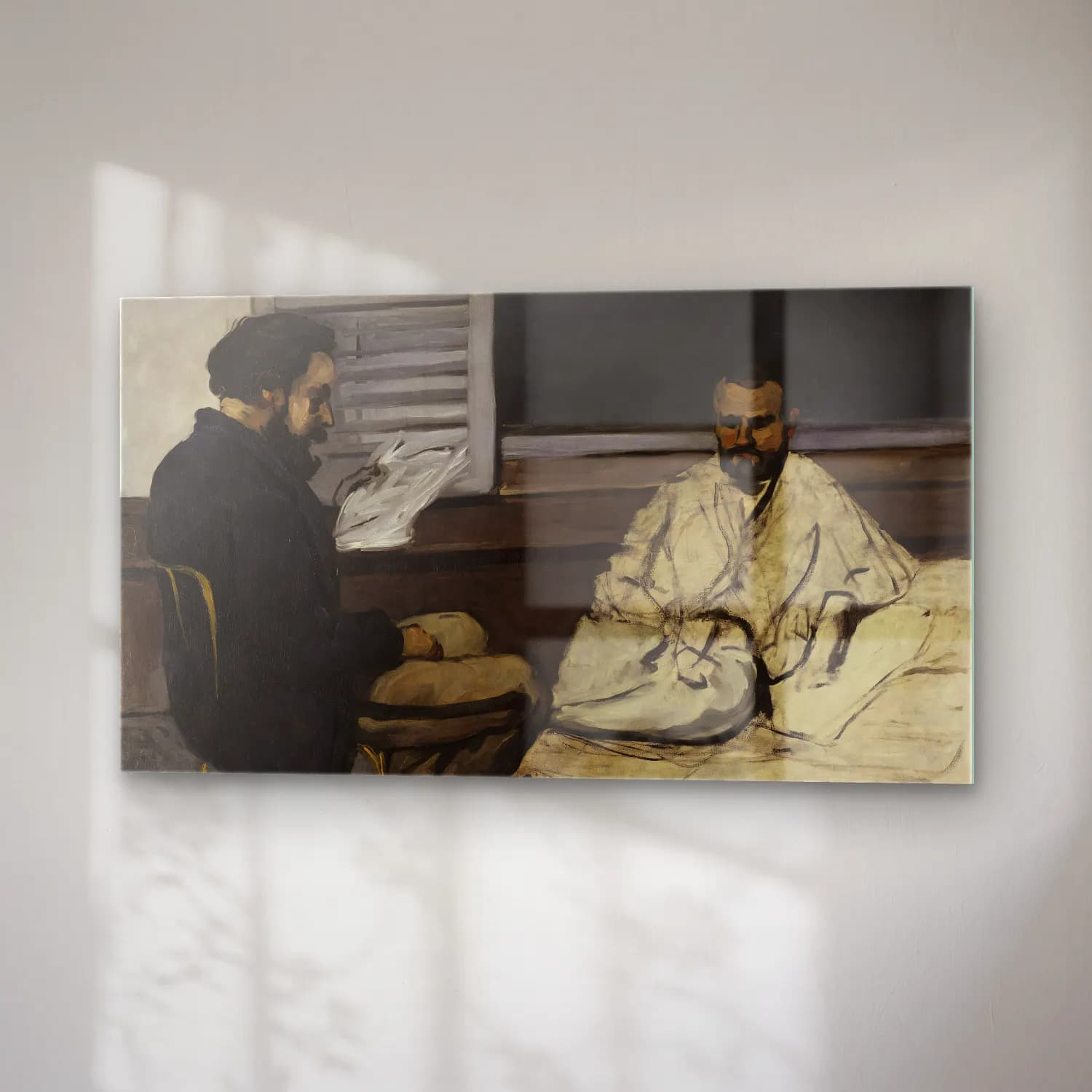 Paul Cézanne – Paul Alexis Reading a Manuscript to Zola cam tablo — sağ açıdan görünüm