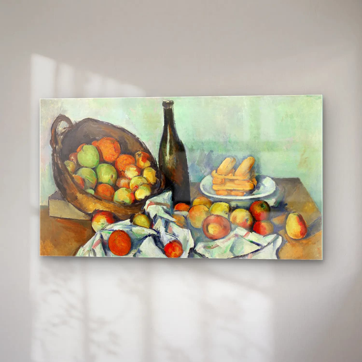 Paul Cézanne – Paul Cézanne - The Basket of Apples cam tablo — sağ açıdan görünüm