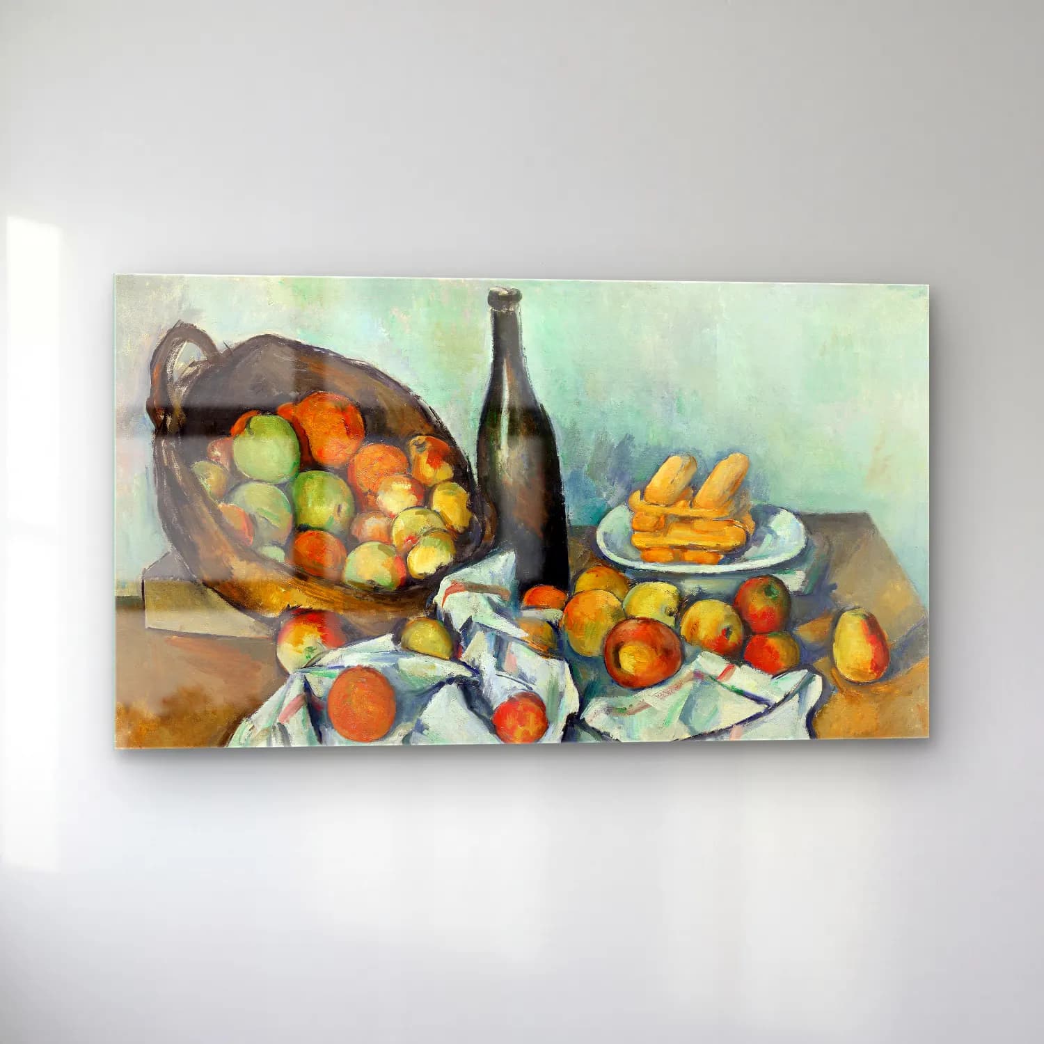 Paul Cézanne – Paul Cézanne - The Basket of Apples cam tablo — sol açıdan görünüm