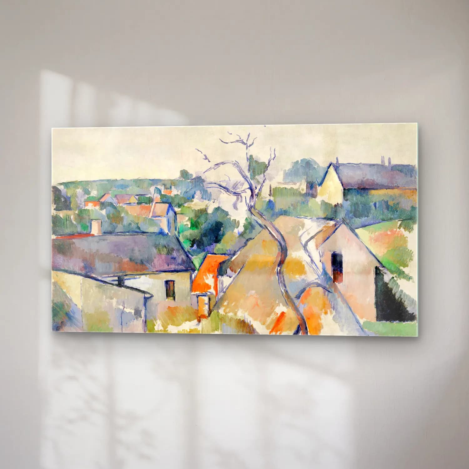 Paul Cézanne – Rooftops cam tablo — sağ açıdan görünüm