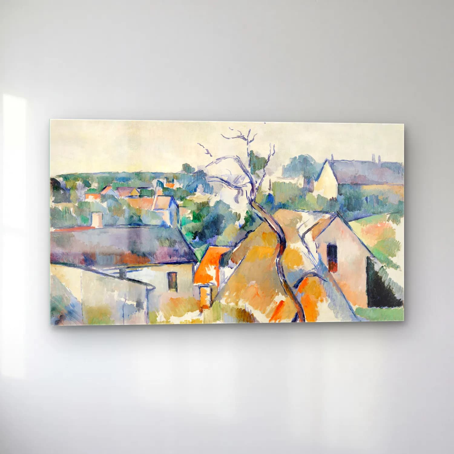 Paul Cézanne – Rooftops cam tablo — sol açıdan görünüm