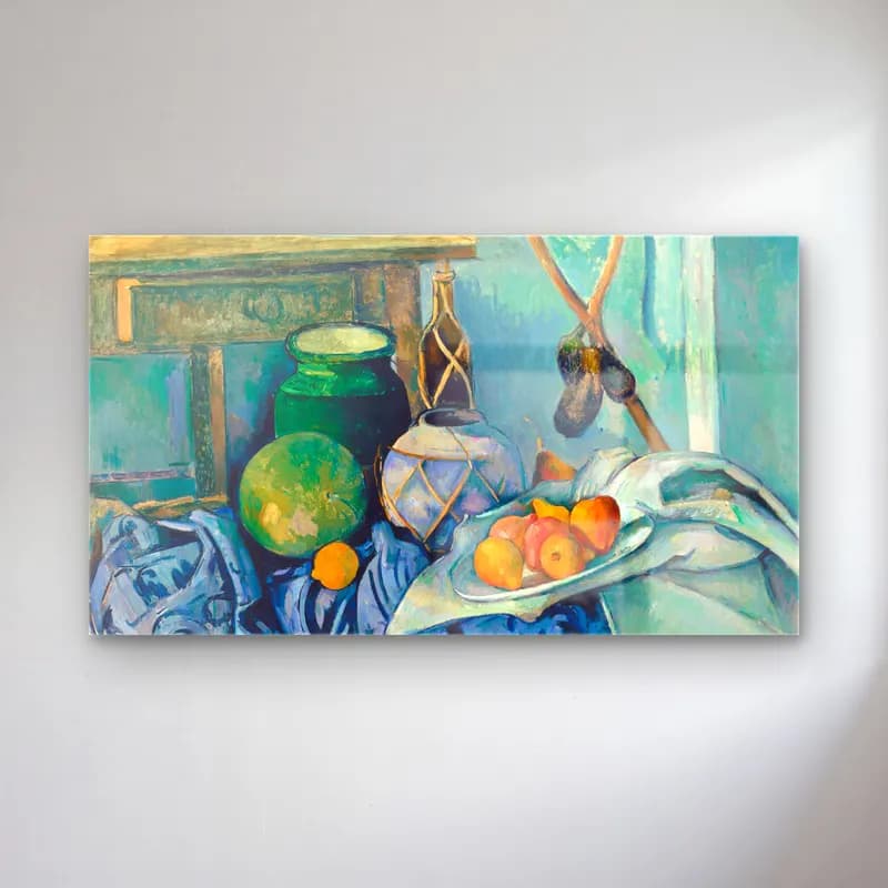 Paul Cézanne – Still Life with Apples cam tablo — Paul Cézanne – Still Life with Apples — empresyonist meyveli natürmort