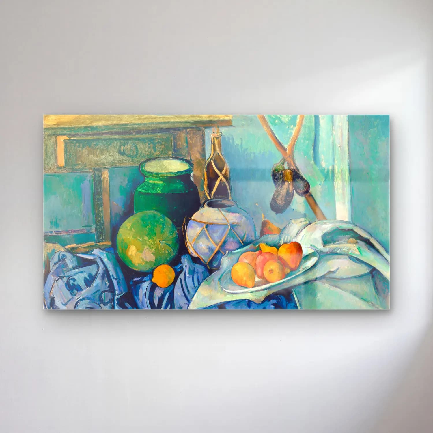 Paul Cézanne – Still Life with Apples cam tablo — Paul Cézanne – Still Life with Apples — empresyonist meyveli natürmort